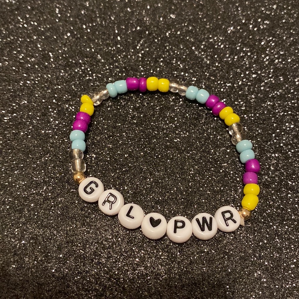 Kids multi colored friendship bead stretch bracelet